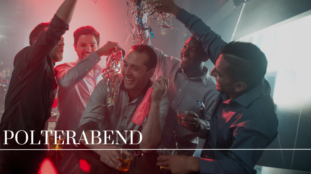 En gruppe venner fejrer bruden eller gommen med sjove aktiviteter.